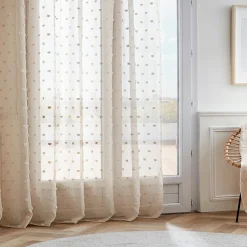 EMINZA Voilage galon fronceur pompons (280 x 240 cm) Emie Beige