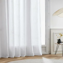 EMINZA Voilage grande largeur effet lin (400 x 240 cm) Luca Blanc Online