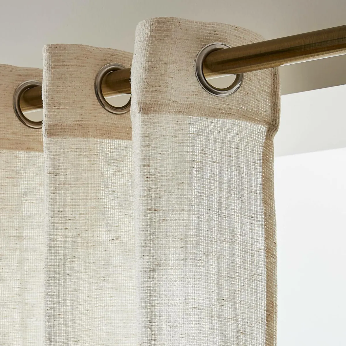 EMINZA Voilage grande largeur effet lin (400 x 240 cm) Luca Beige New