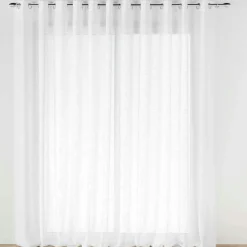 douceur d'intu017drieur Voilage grande largeur effet lin tissé (400 x 240 cm) Haltona Blanc Hot