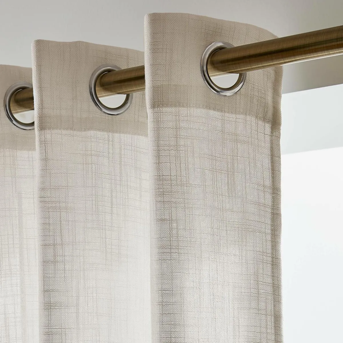 EMINZA Voilage grande largeur effet lin (400 x 240 cm) Robin Beige Online