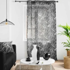 DOUCEUR D'INTERIEUR Voilage œillets (140 x 240 cm) Cabana Noir Discount