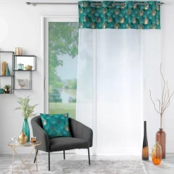 DOUCEUR D'INTERIEUR Voilage œillets (140 x 240 cm) Clairine Vert émeraude Outlet