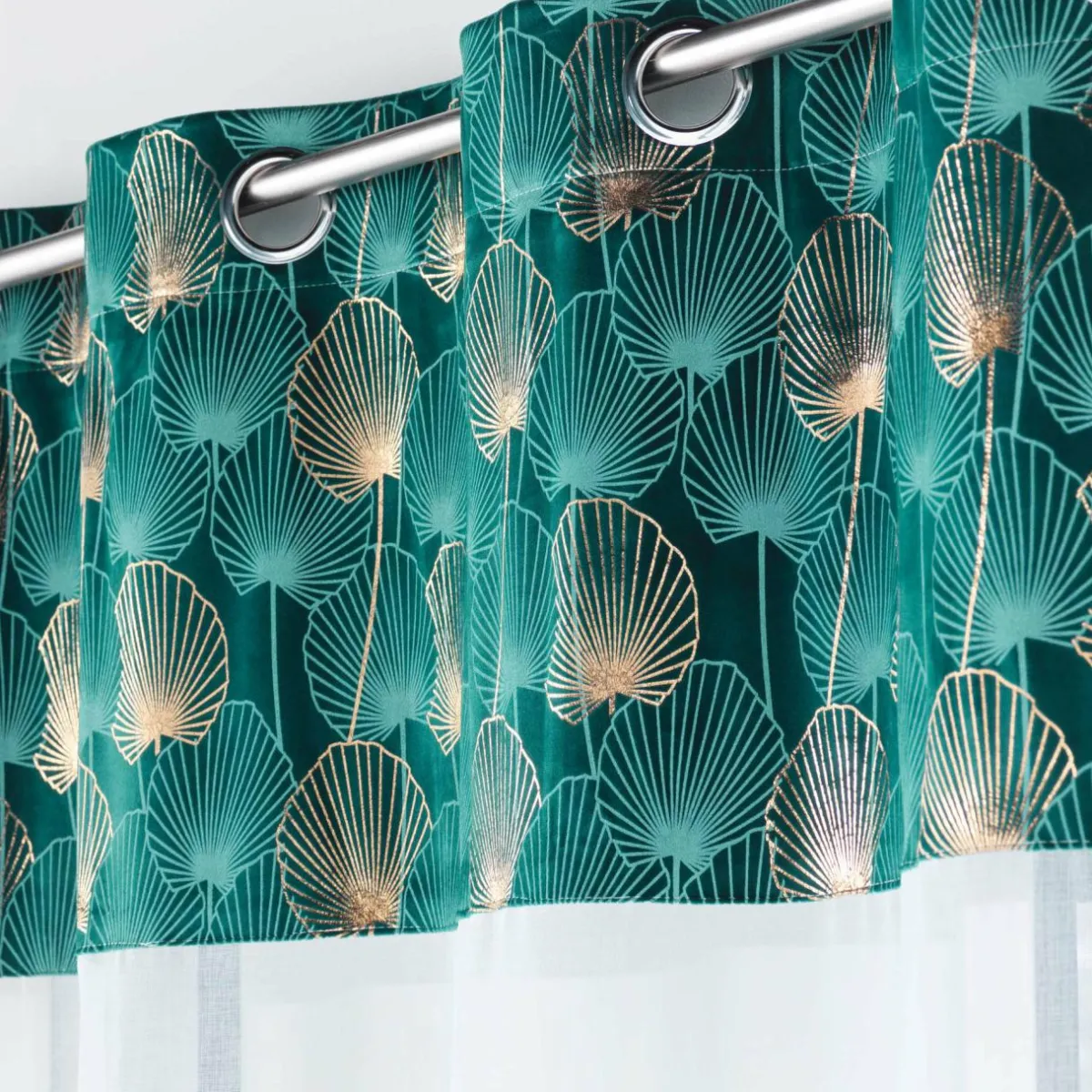 DOUCEUR D'INTERIEUR Voilage œillets (140 x 240 cm) Clairine Vert émeraude Outlet
