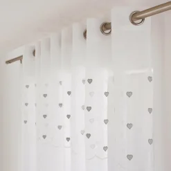 ENJOY HOME Voilage œillets (140 x 240 cm) Coeurs Gris Best