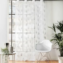 DOUCEUR D'INTERIEUR Voilage œillets (140 x 240 cm) Edelia Argent Clearance