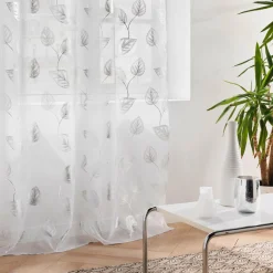 DOUCEUR D'INTERIEUR Voilage œillets (140 x 280 cm) Edelia Argent Outlet
