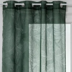 ATMOSPHERA Voilage œillets (140 x 240 cm) Feuille cèdre Vert