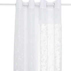 Atmosphera, cru017dateur d'intu017drieur Voilage œillets (140 x 240 cm) Flore Blanc Clearance