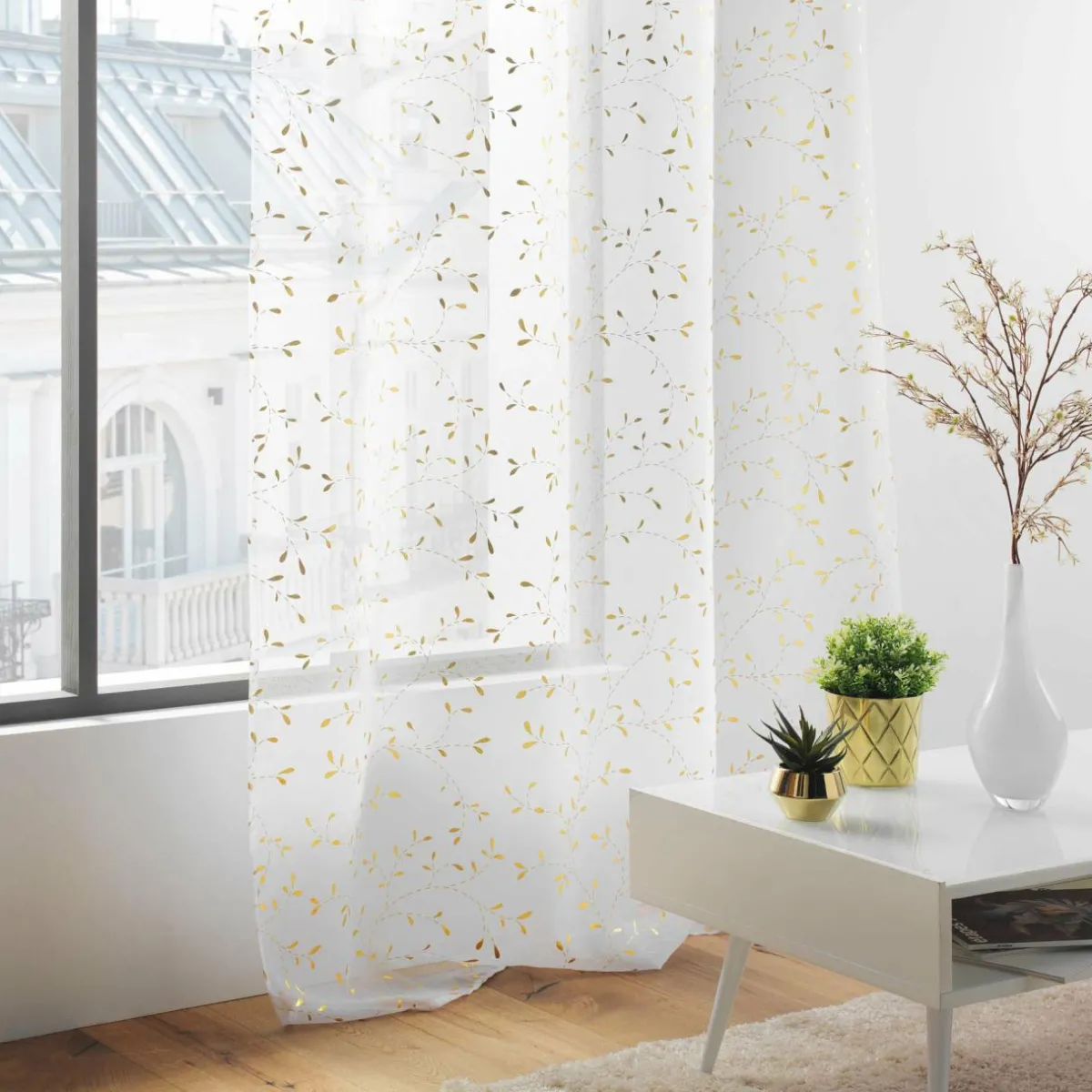 DOUCEUR D'INTERIEUR Voilage œillets (140 x 240 cm) Flessia Or