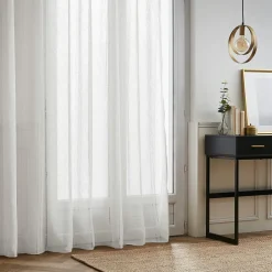 EMINZA Voilage œillets (280 x 240 cm) Léontine Blanc Discount