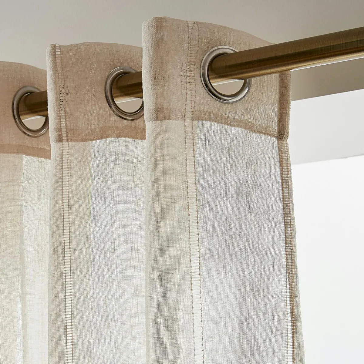 EMINZA Voilage œillets (140 x 280 cm) Léontine Beige Outlet