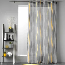DOUCEUR D'INTERIEUR Voilage œillets (140 x 240 cm) Ondulys Gris Anthracite Clearance