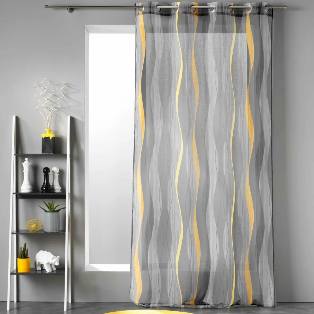 DOUCEUR D'INTERIEUR Voilage œillets (140 x 240 cm) Ondulys Gris Anthracite Clearance