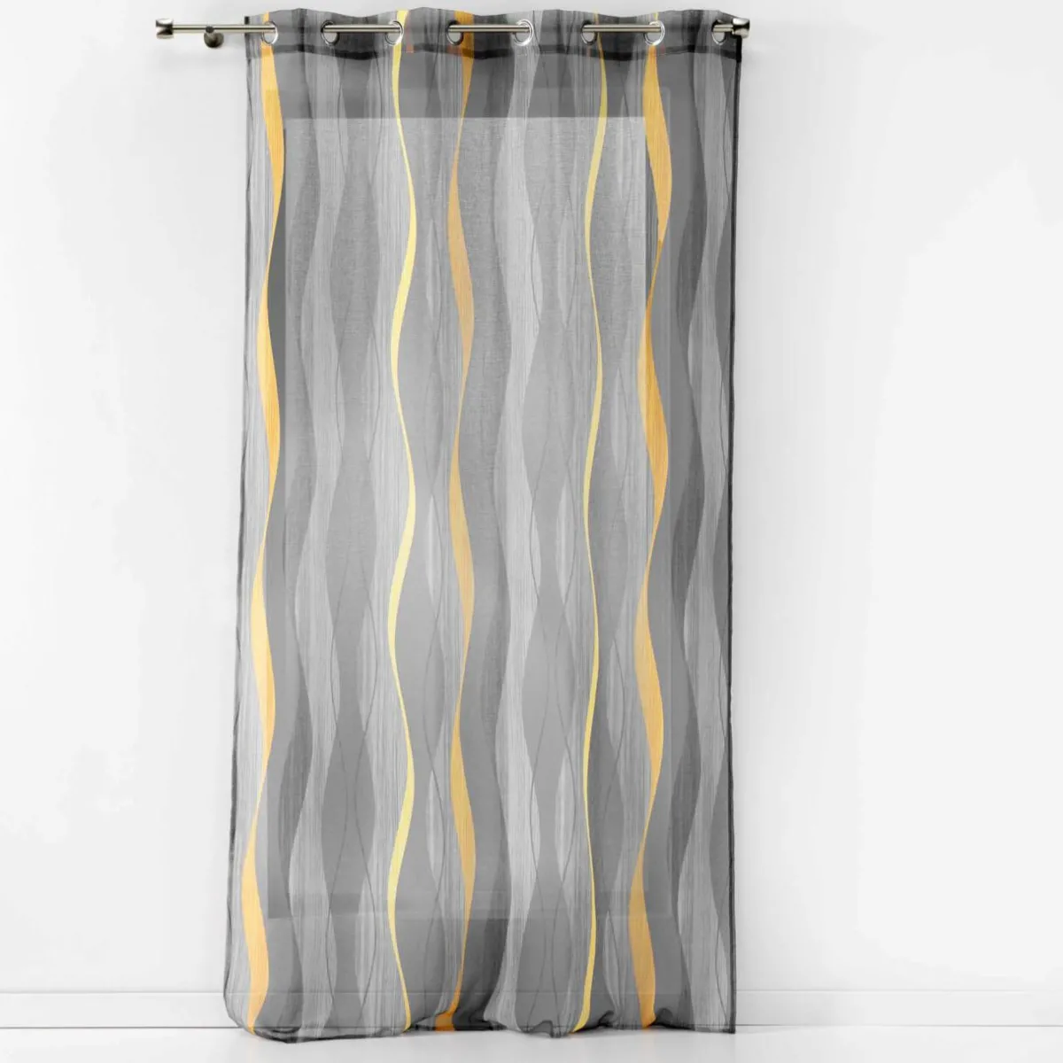DOUCEUR D'INTERIEUR Voilage œillets (140 x 240 cm) Ondulys Gris Anthracite Clearance