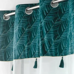 DOUCEUR D'INTERIEUR Voilage œillets (140 x 240 cm) Palmina Bleu canard Online