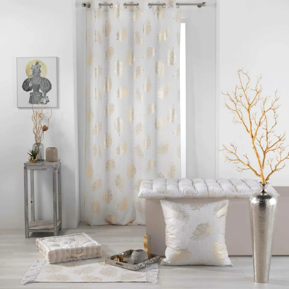 DOUCEUR D'INTERIEUR Voilage œillets (140 x 240 cm) Sunny Gold Or Hot