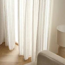 EMINZA Voilage œillets (140 x 240 cm) Théo Beige Discount