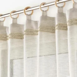 DOUCEUR D'INTERIEUR Voilage œillets bois (140 x 240 cm) Mileo Beige Online