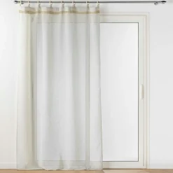 DOUCEUR D'INTERIEUR Voilage œillets bois (140 x 240 cm) Mileo Beige Online
