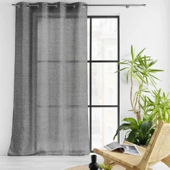 douceur d'intu017drieur Voilage œillets effet lainage (140 x 240 cm) Loulaine Noir Clearance