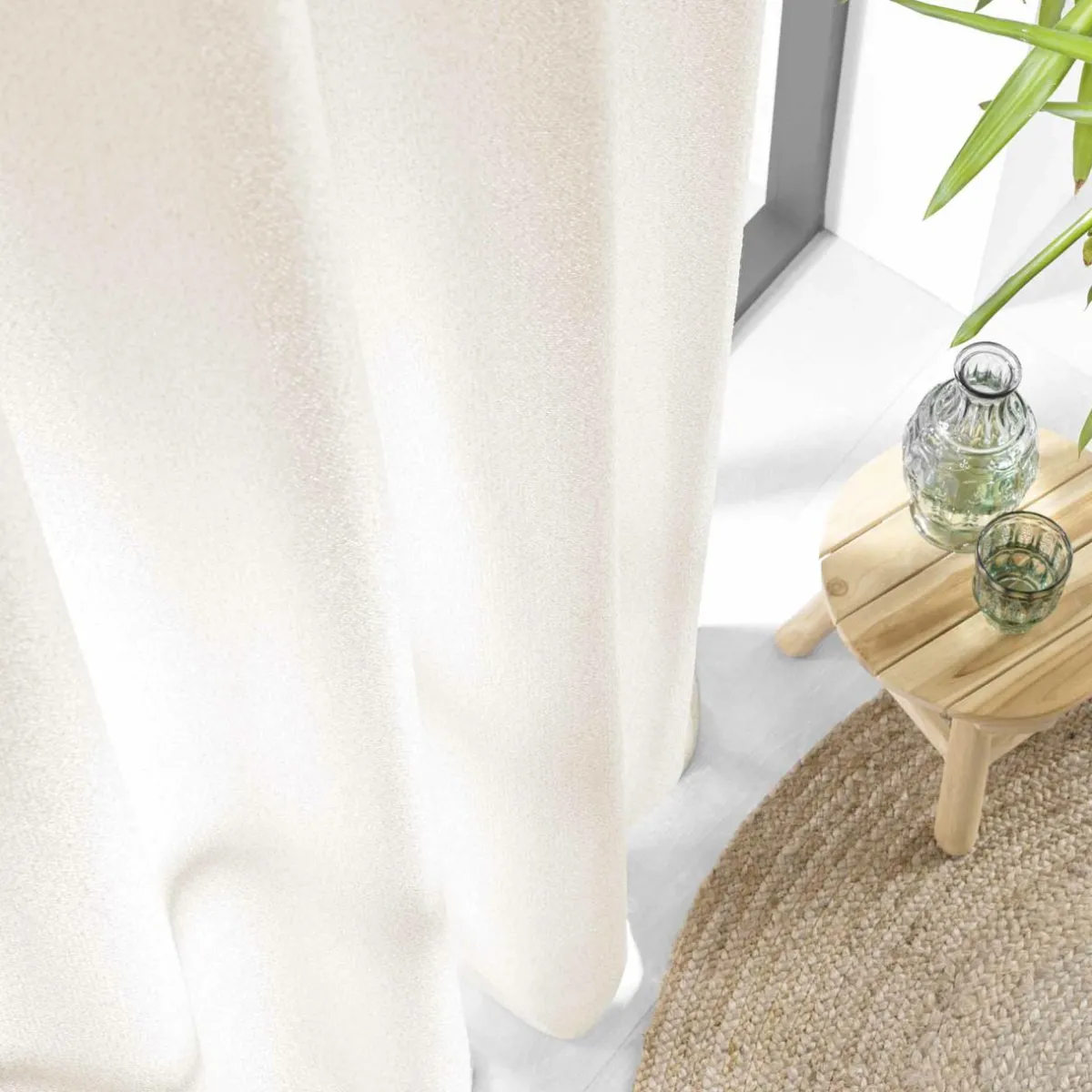 douceur d'intu017drieur Voilage œillets effet lainage (140 x 240 cm) Loulaine Beige