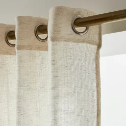 EMINZA Voilage œillets effet lin (280 x 240 cm) Luca Beige Hot