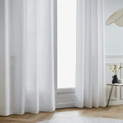 EMINZA Voilage œillets effet lin (140 x 280 cm) Luca Blanc Discount
