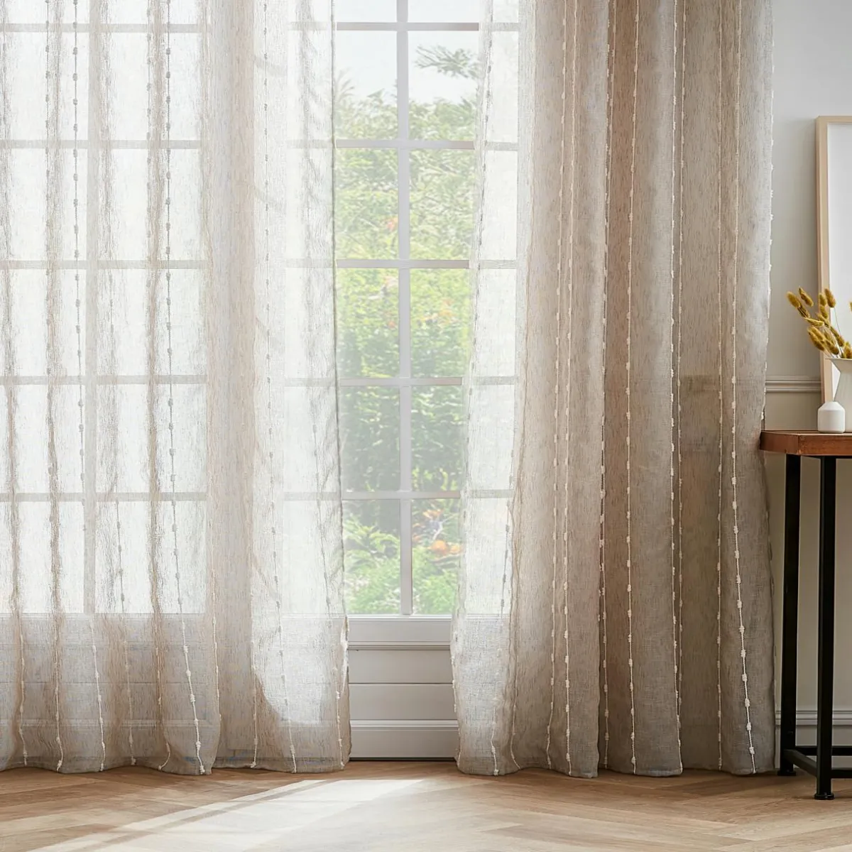 EMINZA Voilage œillets pompons (180 x 240 cm) Axel Beige Sale