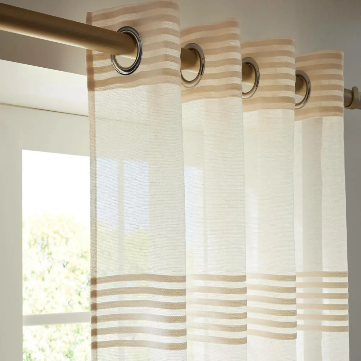EMINZA Voilage oeillets (140 x 240 cm) Noé Beige New