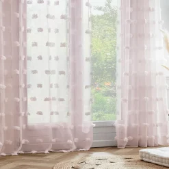 EMINZA Voilage oeillets pompons (180 x 240 cm) Suzie Rose