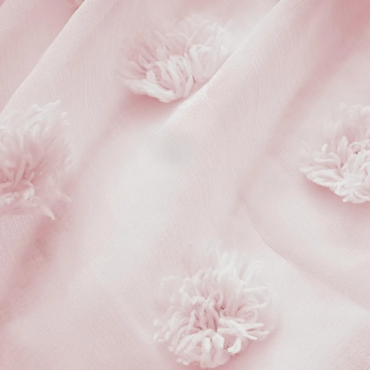 EMINZA Voilage oeillets pompons (180 x 240 cm) Suzie Rose