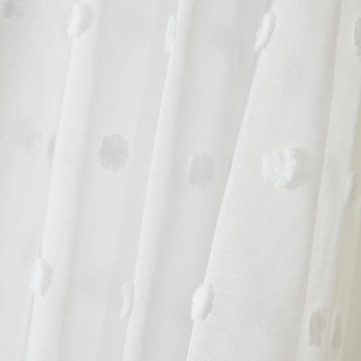 EMINZA Voilage oeillets pompons (140 x 280 cm) Emie Blanc Online