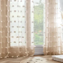 EMINZA Voilage oeillets pompons (180 x 240 cm) Suzie Beige Outlet