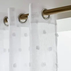 EMINZA Voilage oeillets pompons (280 x 240 cm) Emie Blanc Sale