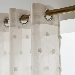 EMINZA Voilage oeillets pompons (140 x 280 cm) Emie Beige Best