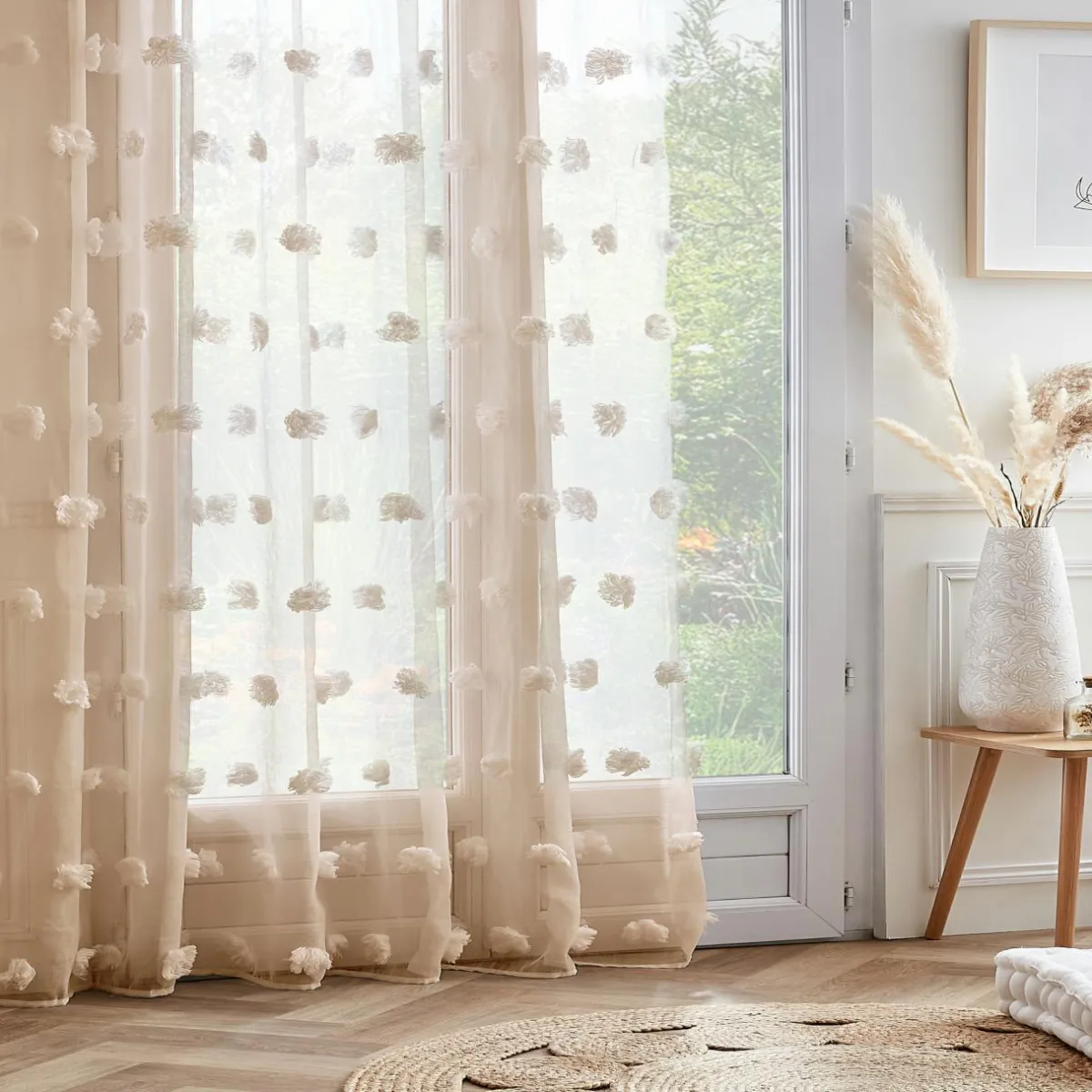 EMINZA Voilage oeillets pompons (280 x 240 cm) Suzie Beige Outlet