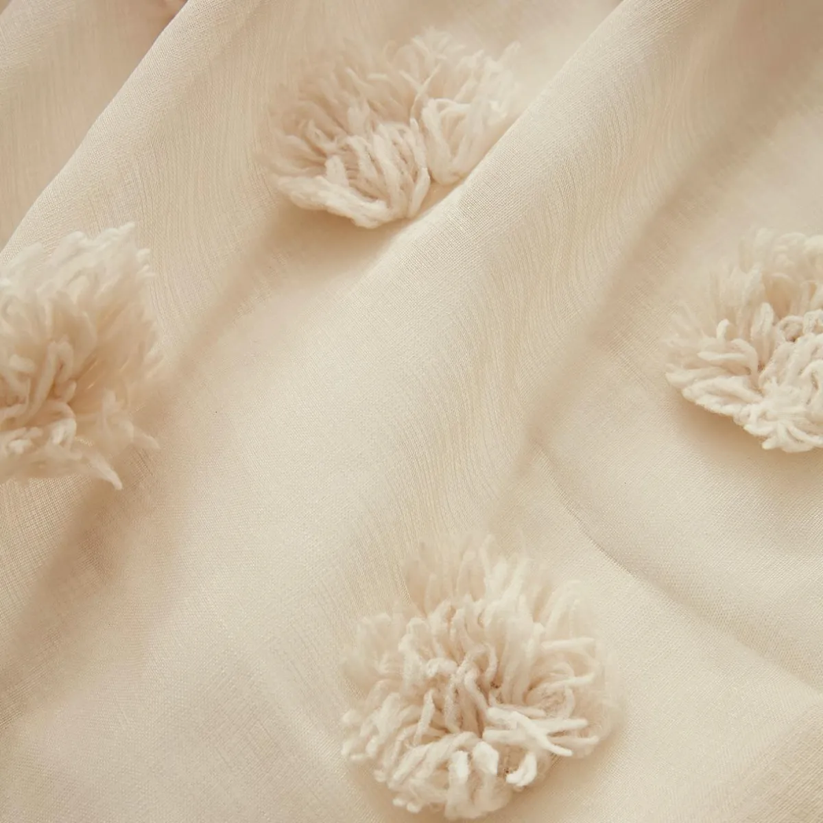 EMINZA Voilage oeillets pompons (140 x 280 cm) Suzie Beige Hot