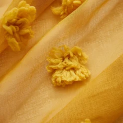 EMINZA Voilage oeillets pompons (140 x 240 cm) Suzie Jaune moutarde Hot