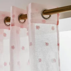 EMINZA Voilage oeillets pompons (140 x 240 cm) Emie Rose New