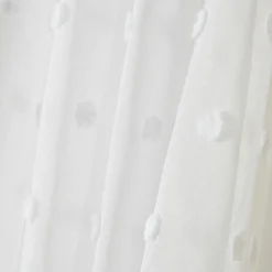 EMINZA Voilage oeillets pompons (180 x 240 cm) Emie Blanc
