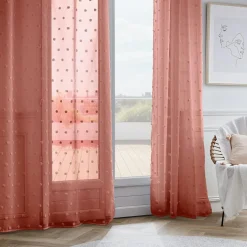 EMINZA Voilage oeillets pompons (140 x 240 cm) Emie Terracotta Best