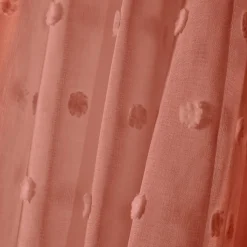 EMINZA Voilage oeillets pompons (140 x 240 cm) Emie Terracotta Best