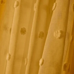 EMINZA Voilage oeillets pompons (140 x 240 cm) Emie Jaune moutarde Sale