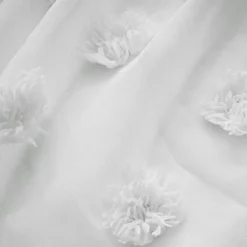 EMINZA Voilage oeillets pompons (140 x 240 cm) Suzie Blanc New