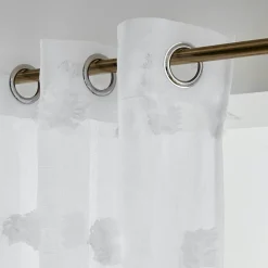 EMINZA Voilage oeillets pompons (140 x 280 cm) Suzie Blanc Sale