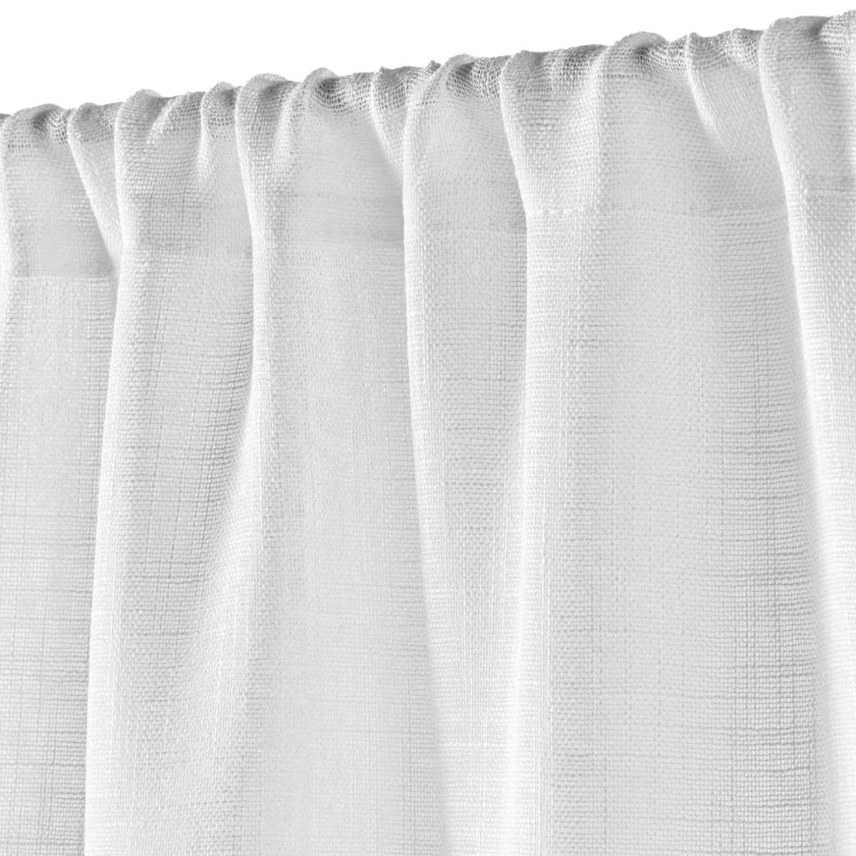 douceur d'intu017drieur Voilage passe tringle effet lin tissé (90 x 200 cm) Haltona Blanc Clearance