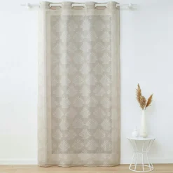 DOUCEUR D'INTERIEUR Voilage tissé (140 x 240 cm) Levita Taupe Discount