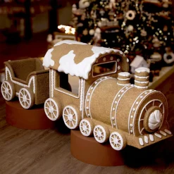 KAEMINGK Wagon de Noël Géant (56 x H38 cm) Pain d'épices Gourmand Marron Discount